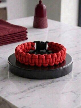 Handmade Paracord Braided Bracelet In Red | Pick Your Size